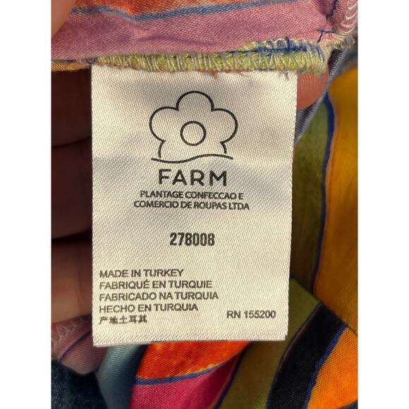 Farm Rio x Anthropologie Pants Large High Rise Striped Rainbow Wide Leg - Picture 10 of 10